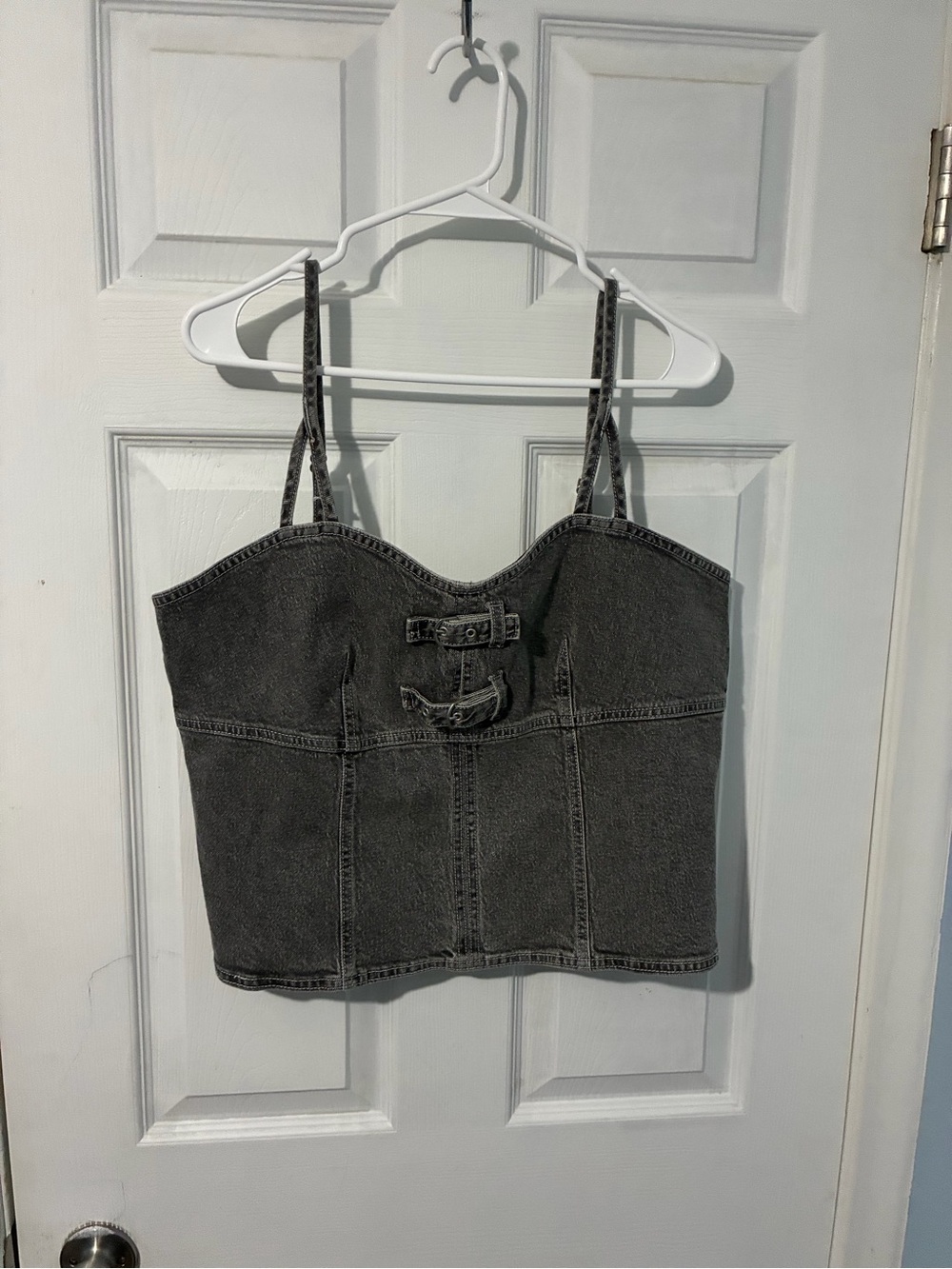 wild fable Charcoal Washed Denim Bustier Tank